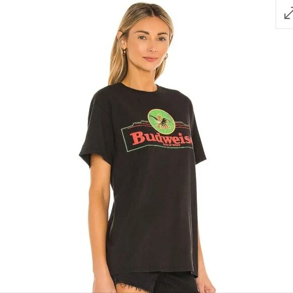 REVOLVE Tops - NWT JunkFood Oversized Black Budweiser Tee Sz XS